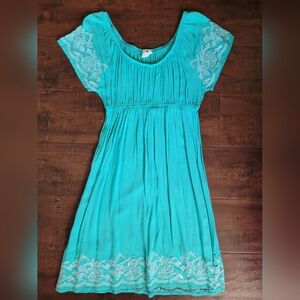 Teal dress,  short sleeve size M.